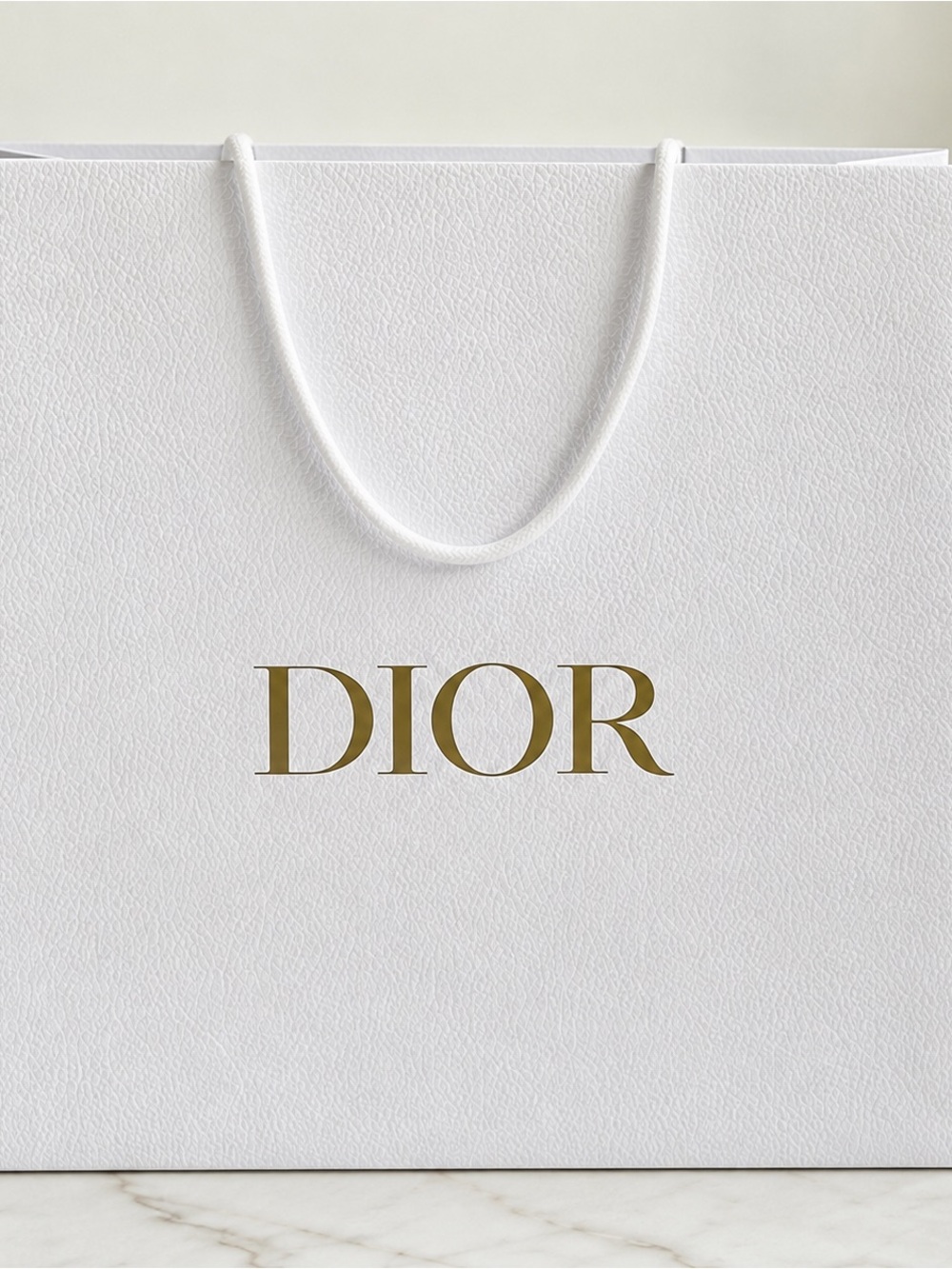 Dior White Tote with Gold Logo